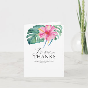 Personalized Wedding Thank You Cards Pink Flower