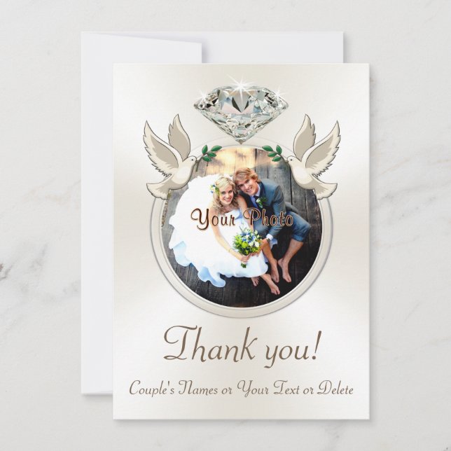 Personalized Wedding Thank You Cards with Photo (Front)