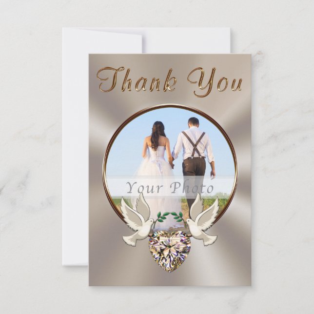 Personalized, Wedding Thank You Cards with Picture (Front)