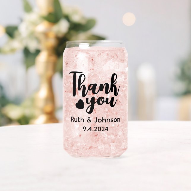  Personalized Wedding Thank You Favors Can Glass (Insitu (Wedding))