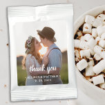 Personalized Wedding Thank You Photo Hot Chocolate Drink Mix<br><div class="desc">Add the finishing touch to your wedding with these fun custom photo wedding hot chocolate drink favors. Perfect as wedding favors to all your guests . Customize these wedding favors with your favorite wedding photo, newlywed photo, and personalize with name and date. See our wedding collection for matching wedding favors,...</div>