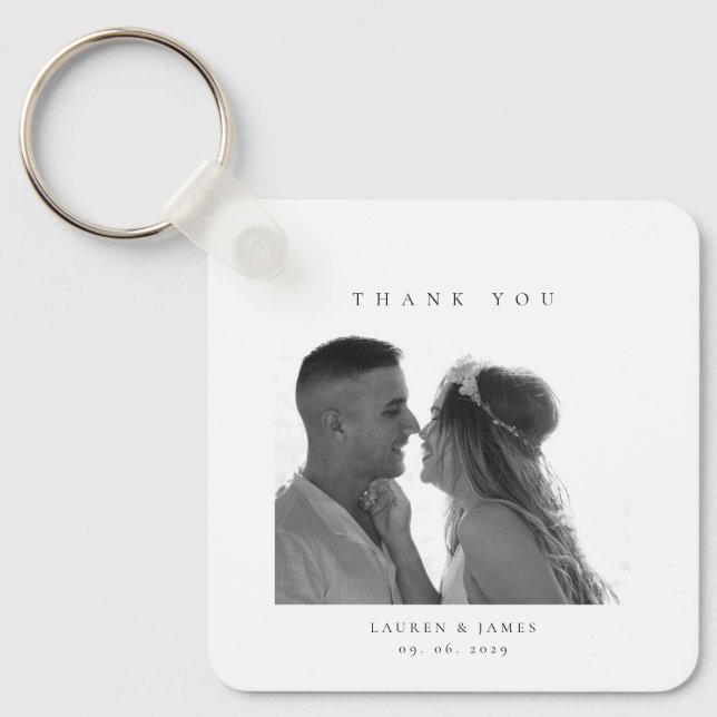 Personalized Wedding Thank You Photo Keychain (Front)