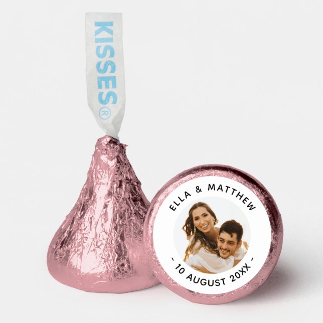 Personalized Wedding Thank You Photo Pink Hershey®'s Kisses® (Front)