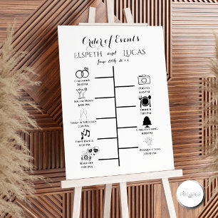 Personalized Wedding Timeline Sign, Order of Event Foam Board