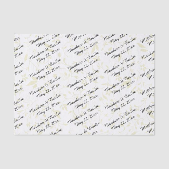 Personalized Wedding Tissue Paper (Front)