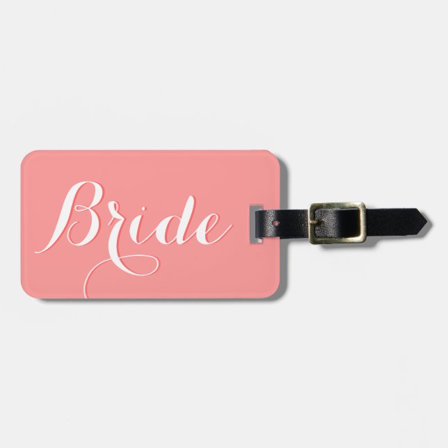 Personalized wedding travel luggage tag for bride (Front Horizontal)