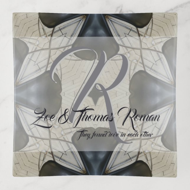 Personalized Wedding Trinket Tray - Elegant Custom (Front)