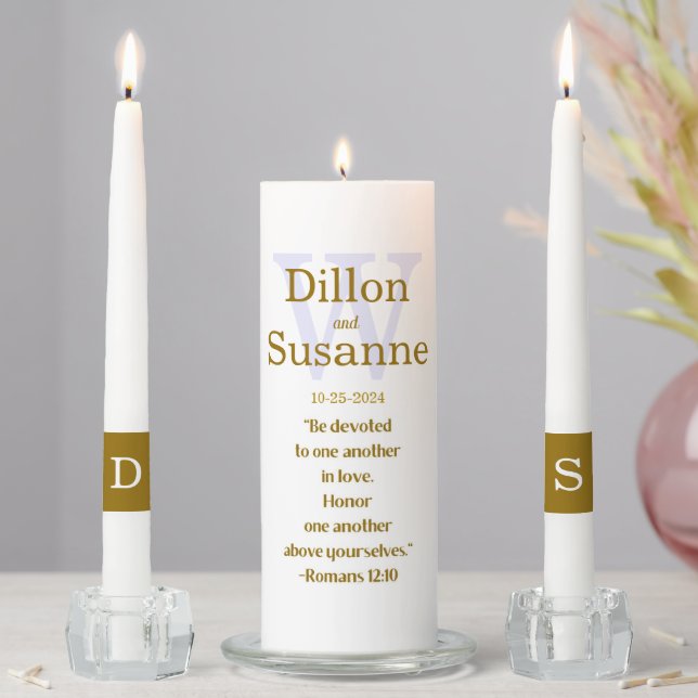 Personalized Wedding Unity Candle Set (In Situ)