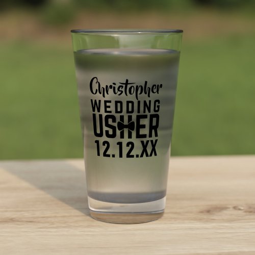 Personalized Wedding Usher Favor Glass Tumbler