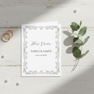 Personalized Wedding Vow Card & Keepsake