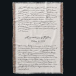 Personalized Wedding Vows Anniversary Gift Blanket<br><div class="desc">Personalized Wedding Vows Anniversary Gift Blanket. Personalized with your names,  date,  and wedding song. Enter the Zazzle Design Tool to update font sizing and position.</div>