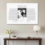 Personalized Wedding Vows Photo Keepsake Canvas Print<br><div class="desc">Keep your wedding vows forever in a framed keepsake! This design featured hand written script font and classic,  neutral tones. Personalize with a wedding photo and your names,  date,  and vows.</div>