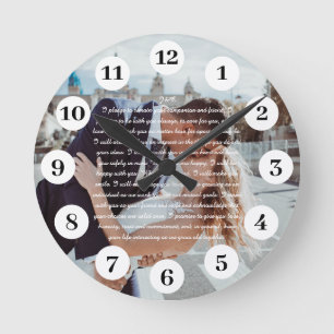 Personalized Wedding Vows  Round Clock
