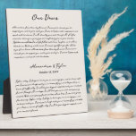 Personalized Wedding Vows Script Desktop Plaque<br><div class="desc">Personalized Wedding Vows Script Desktop Plaque</div>