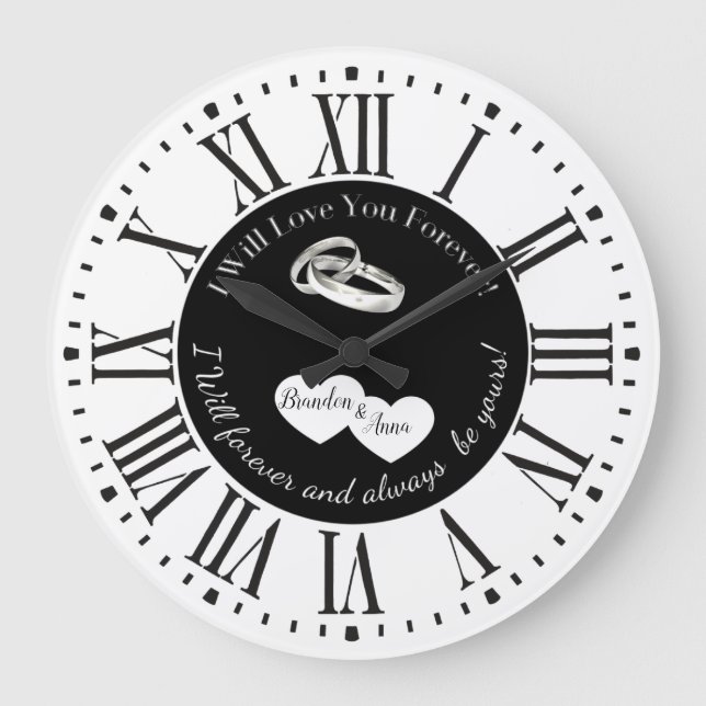 Personalized Wedding Wall Clock (Front)