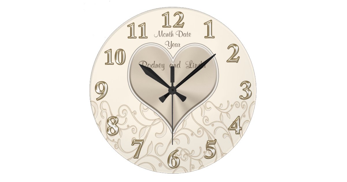 Personalized Wedding Wall Clocks or Anniversary Zazzle