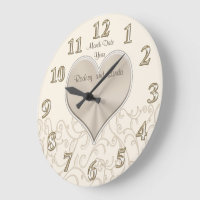 Personalized Elegant Wedding Gifts for Couples Large Clock, Zazzle