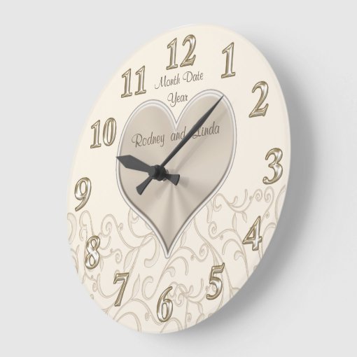Personalized Wedding Wall Clocks or Anniversary Zazzle