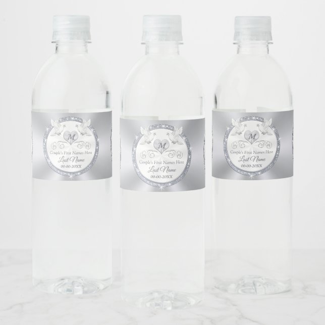 Personalized, Wedding Water Bottle Labels,  Water Bottle Label (Bottles)