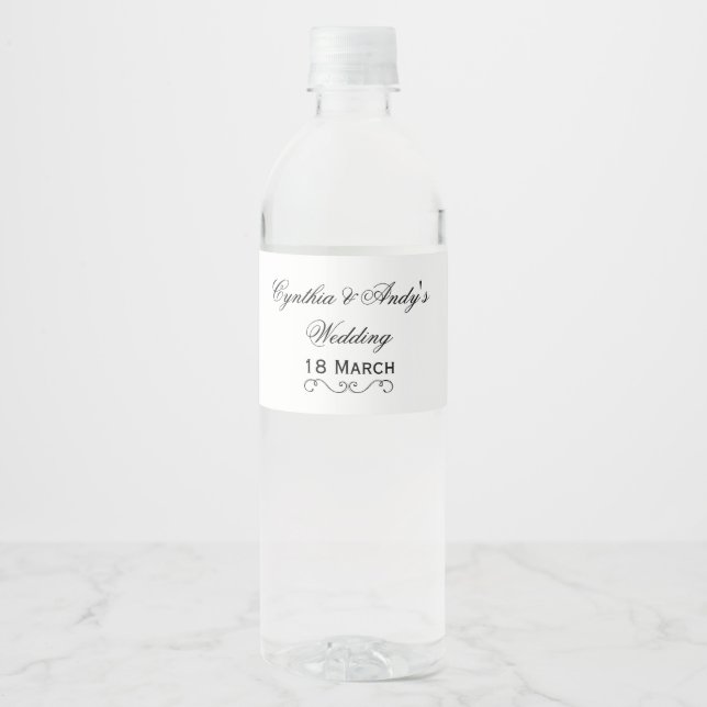 Personalized Wedding Water Bottle Wrapper Water Bottle Label (Front)