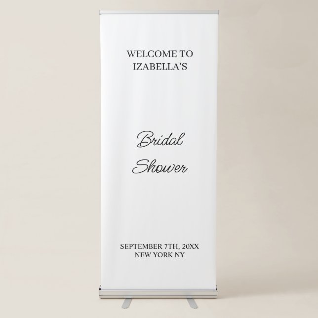 Personalized Wedding Welcome Bridal Shower Engaged Retractable Banner (Front)
