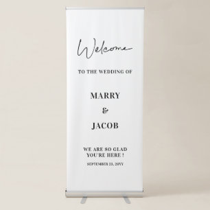 Personalized Wedding Welcome Decor Rehearsal Party Retractable Banner