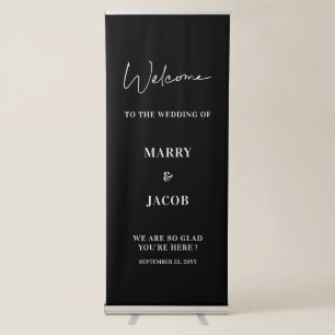 Personalized Wedding Welcome Decor Rehearsal Party Retractable Banner