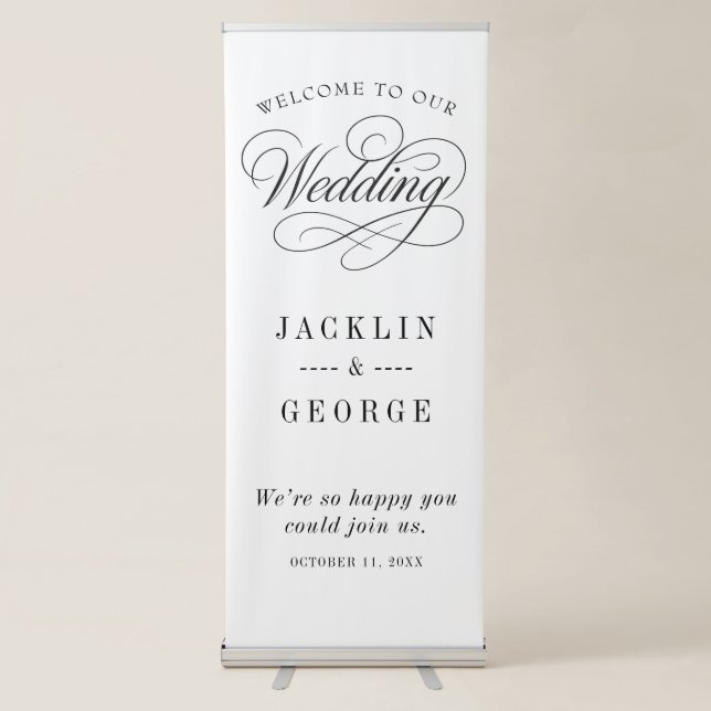 Personalized Wedding Welcome Retractable Banner (Front)
