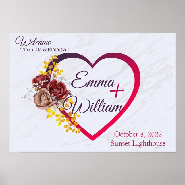 Personalized Wedding Welcome Sign (Front)