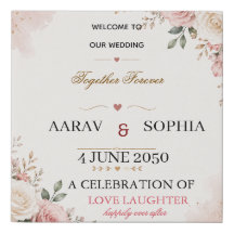 Personalized Wedding Welcome Sign Canvas - Elegant