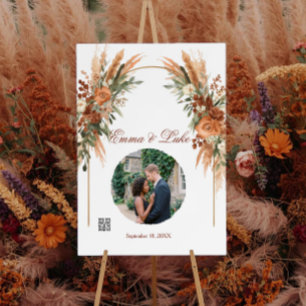 Personalized Wedding Welcome Sign with QR Code