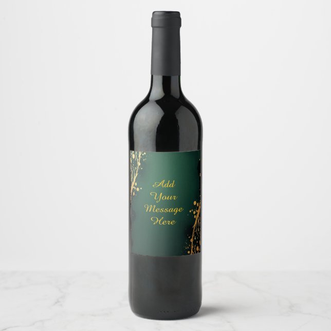 Personalized Wedding Wine Bottle Label (Front)