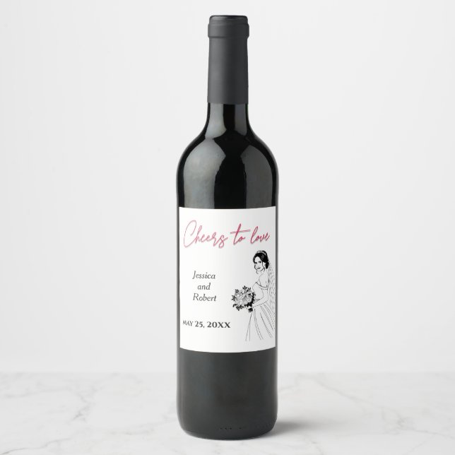 Personalized Wedding Wine Label (Front)