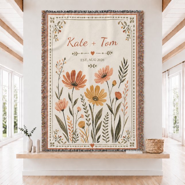 Personalized Wedding Woven Throw Blanket  (Creator Uploaded)