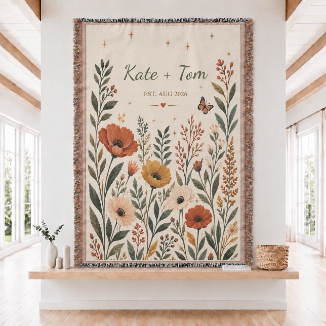 Personalized Wedding Woven Throw Blanket  (Creator Uploaded)