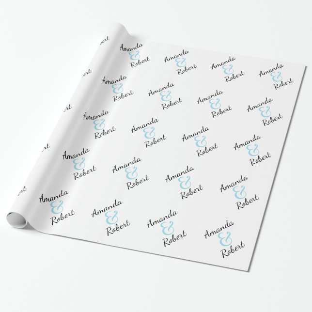 Personalized Wedding Wrapping Paper (Unrolled)