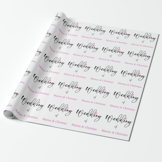Personalized Wedding Wrapping Paper (Unrolled)