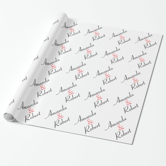 Personalized Wedding Wrapping Paper (Unrolled)