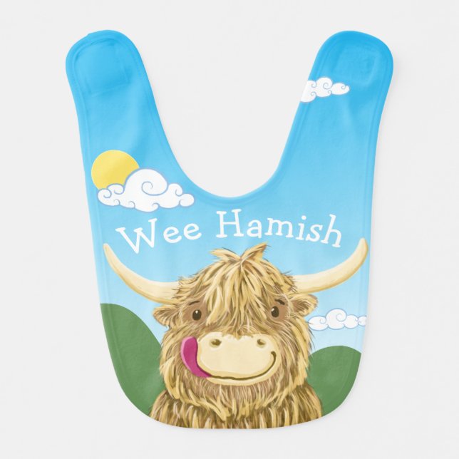 Personalized Wee Hamish Baby Bib (Front)