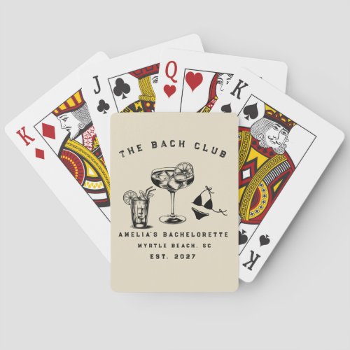 Personalized Weekend Trip Beach Bachelorette Party Poker Cards