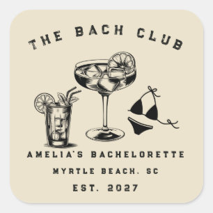 Personalized Weekend Trip Beach Bachelorette Party Square Sticker