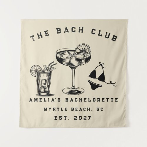 Personalized Weekend Trip Beach Bachelorette Party Tapestry