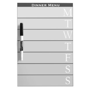Personalized Weekly Dinner Menu Dry-Erase Board