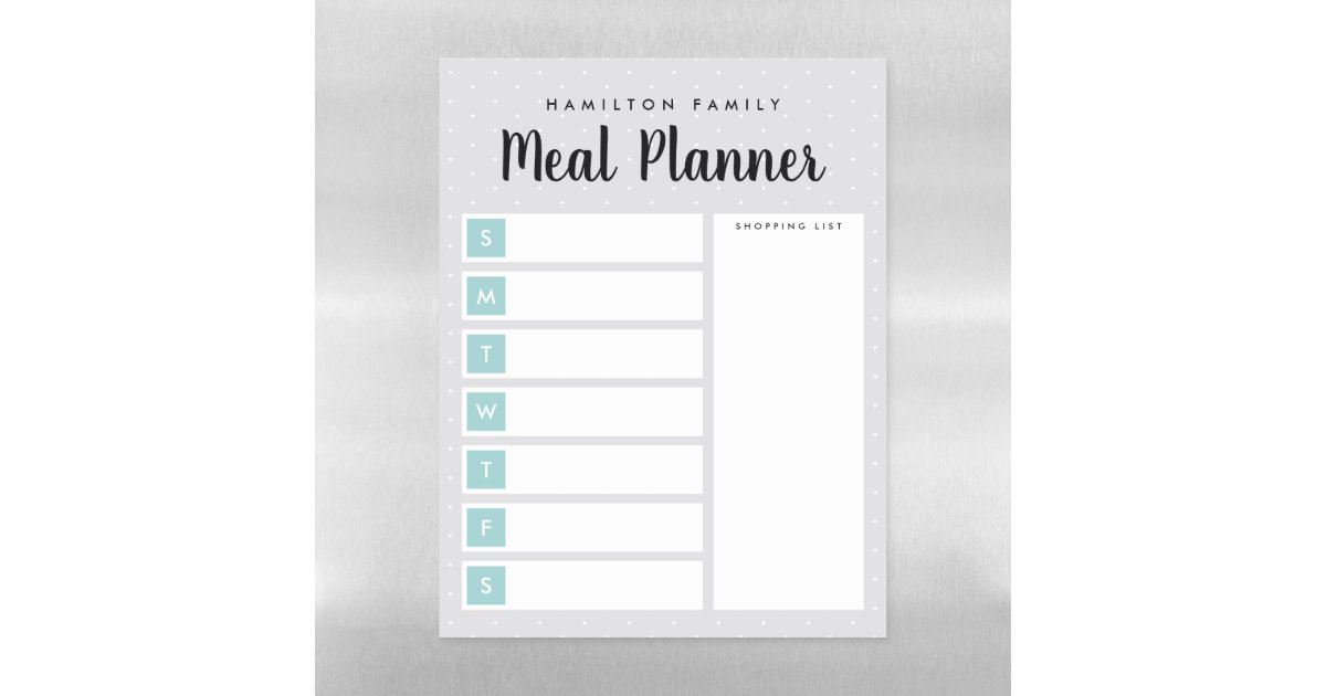Personalized Weekly Meal Planner & Shopping List Magnetic Dry Erase ...