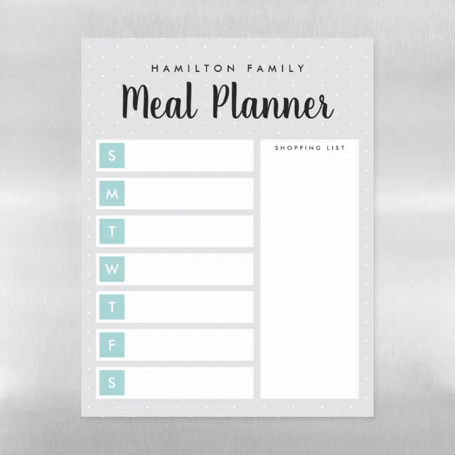 Personalized Weekly Meal Planner & Shopping List Magnetic Dry Erase ...