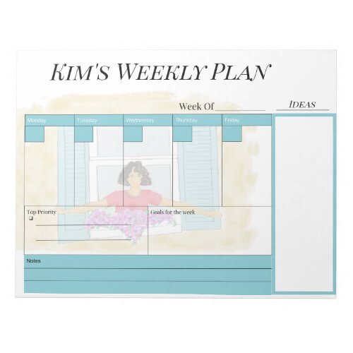 Personalized weekly planner pad