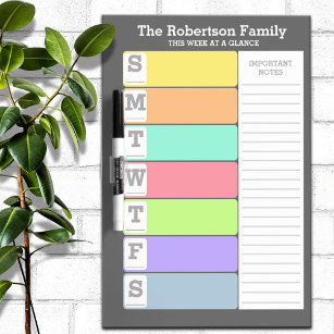 Personalized Weekly Reminder Dry-Erase Board
