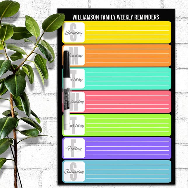 Personalized Weekly Reminder Dry Erase Board (Creator Uploaded)