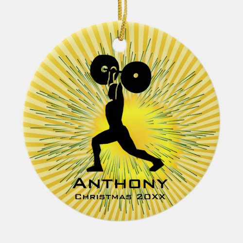 Personalized Weight Lifter Ornament