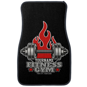 Personalized Weight Lifting Dumbbell Fitness Gym Car Floor Mat